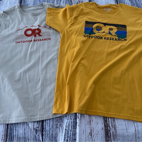 Outdoor Research Yellow & Cream Tees - Picture 1 of 9
